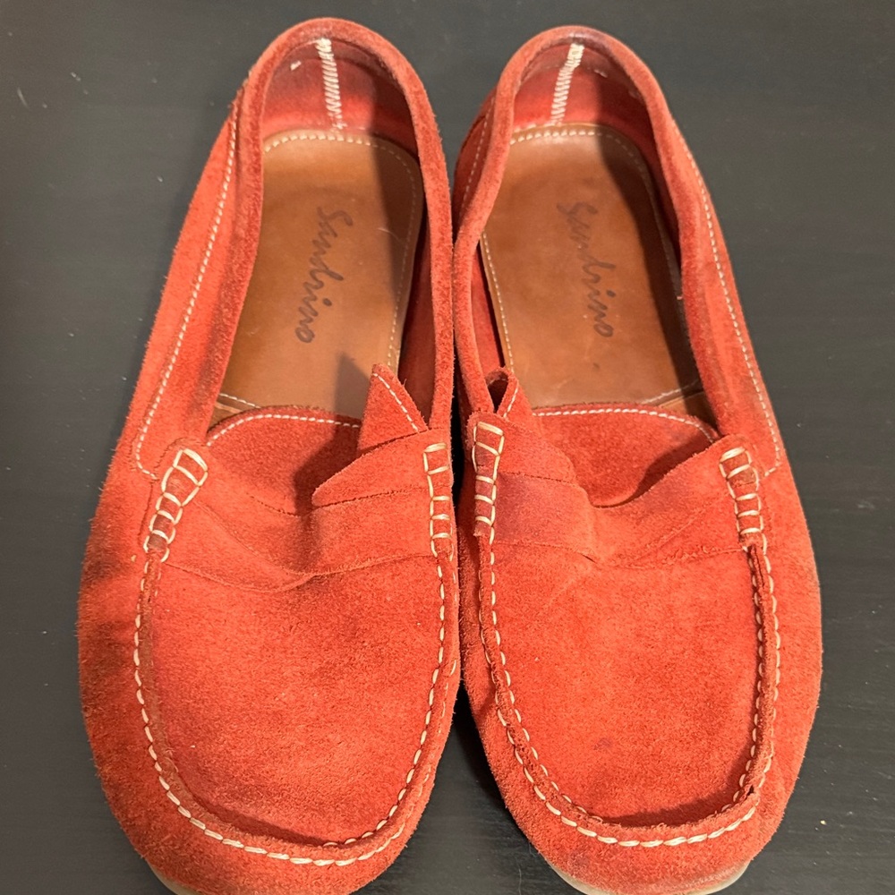 Sandrino Men's Suede Loafers  rust color preloved with life left great quality